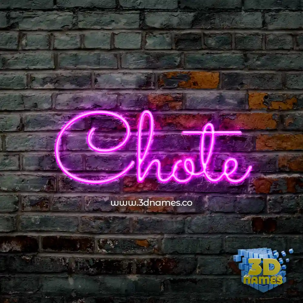 chote in Pink Neon style - 3D name wallpaper