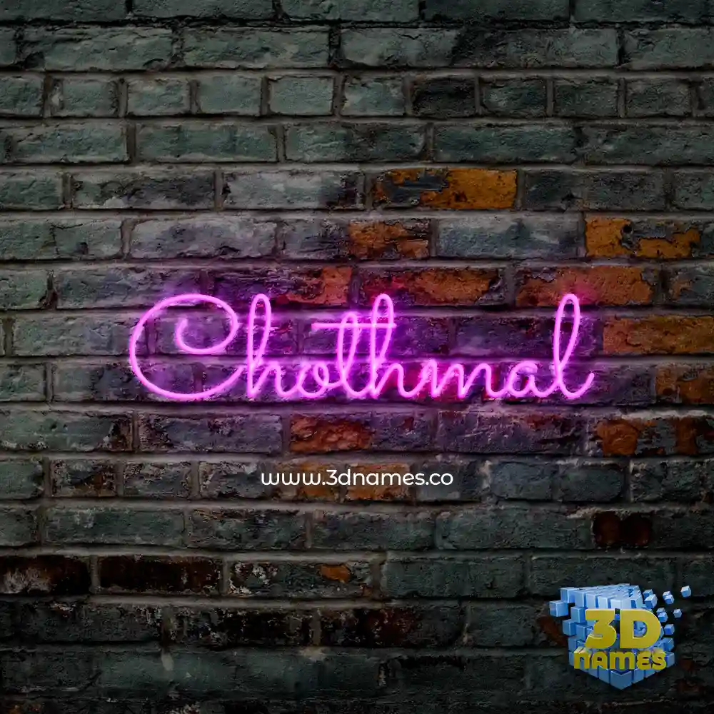 chothmal in Pink Neon style - 3D name wallpaper