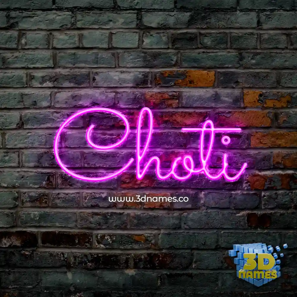 choti in Pink Neon style - 3D name wallpaper