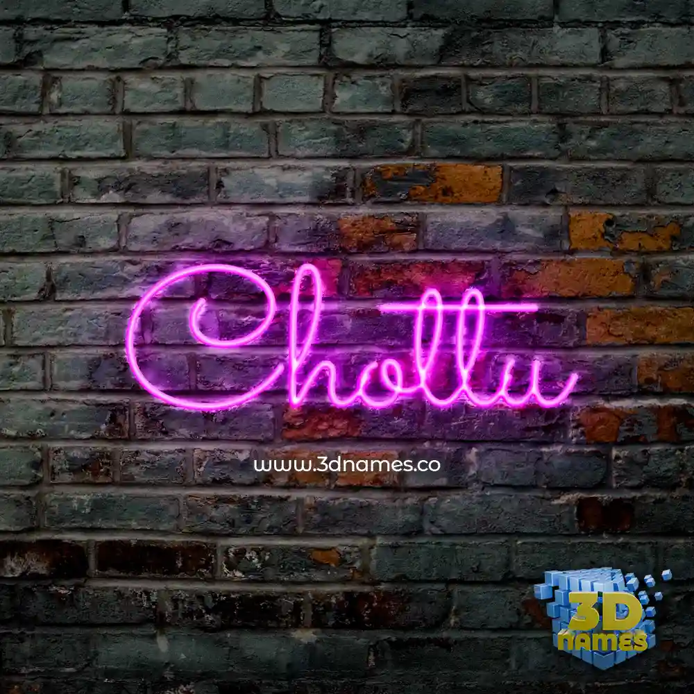 chottu in Pink Neon style - 3D name wallpaper