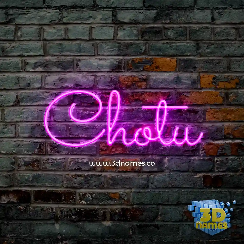 chotu in Pink Neon style - 3D name wallpaper
