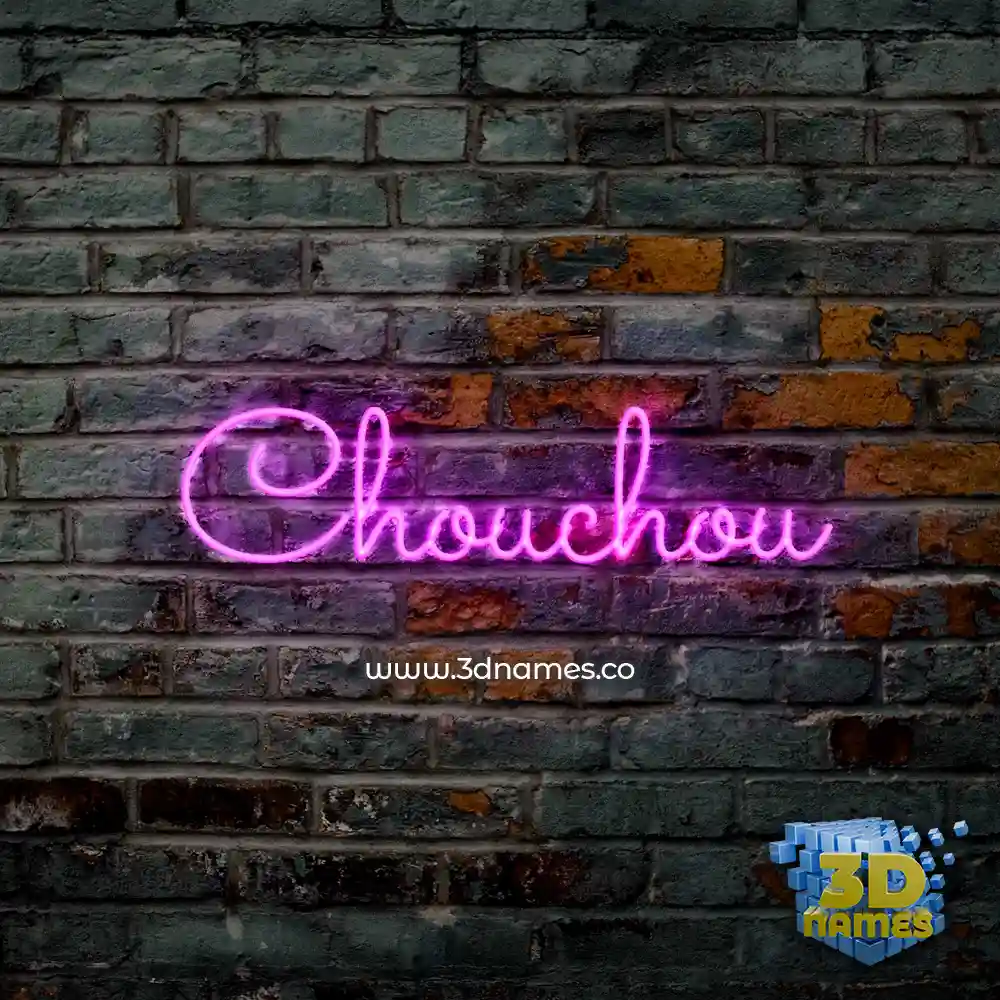 chouchou in Pink Neon style - 3D name wallpaper