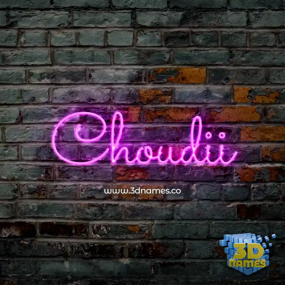 choudii in Pink Neon style - 3D name wallpaper