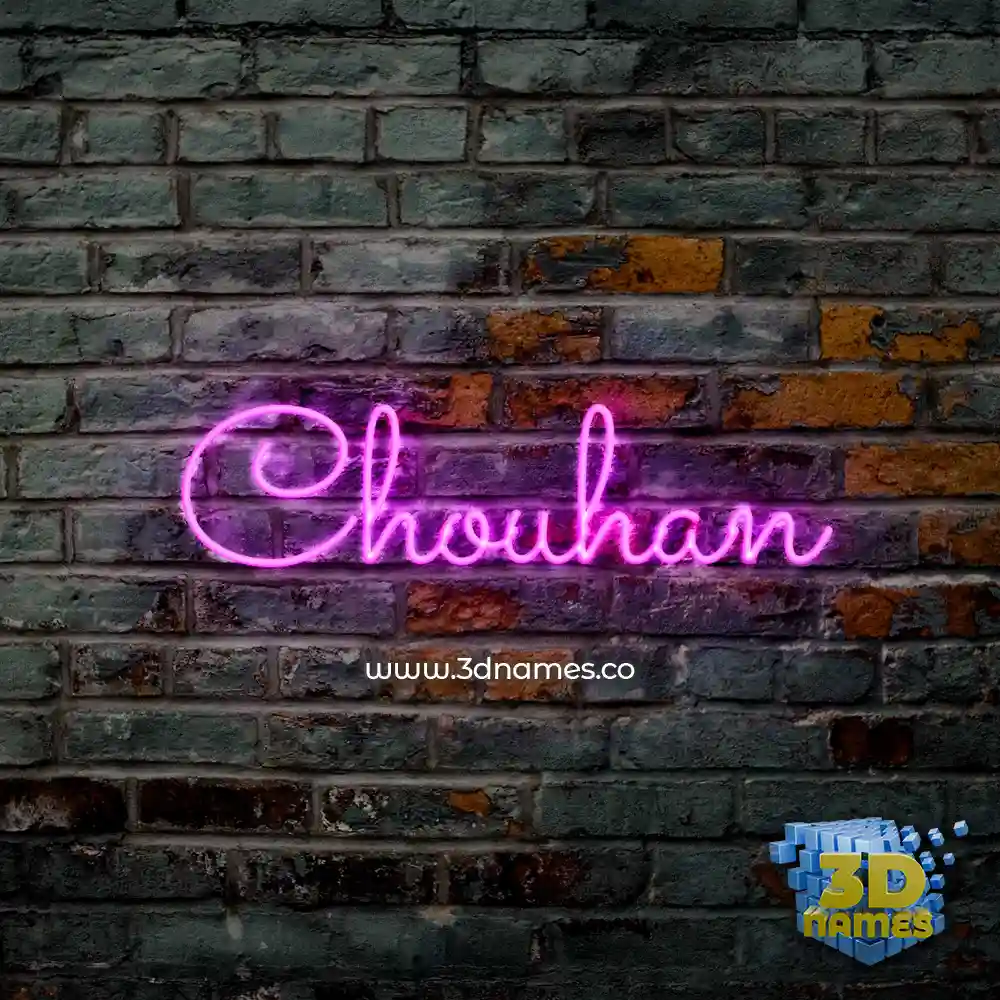 chouhan in Pink Neon style - 3D name wallpaper