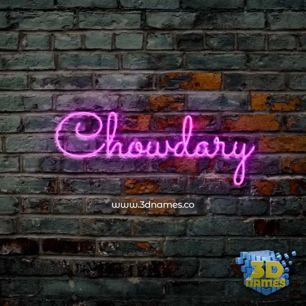 chowdary in Pink Neon style - 3D name wallpaper