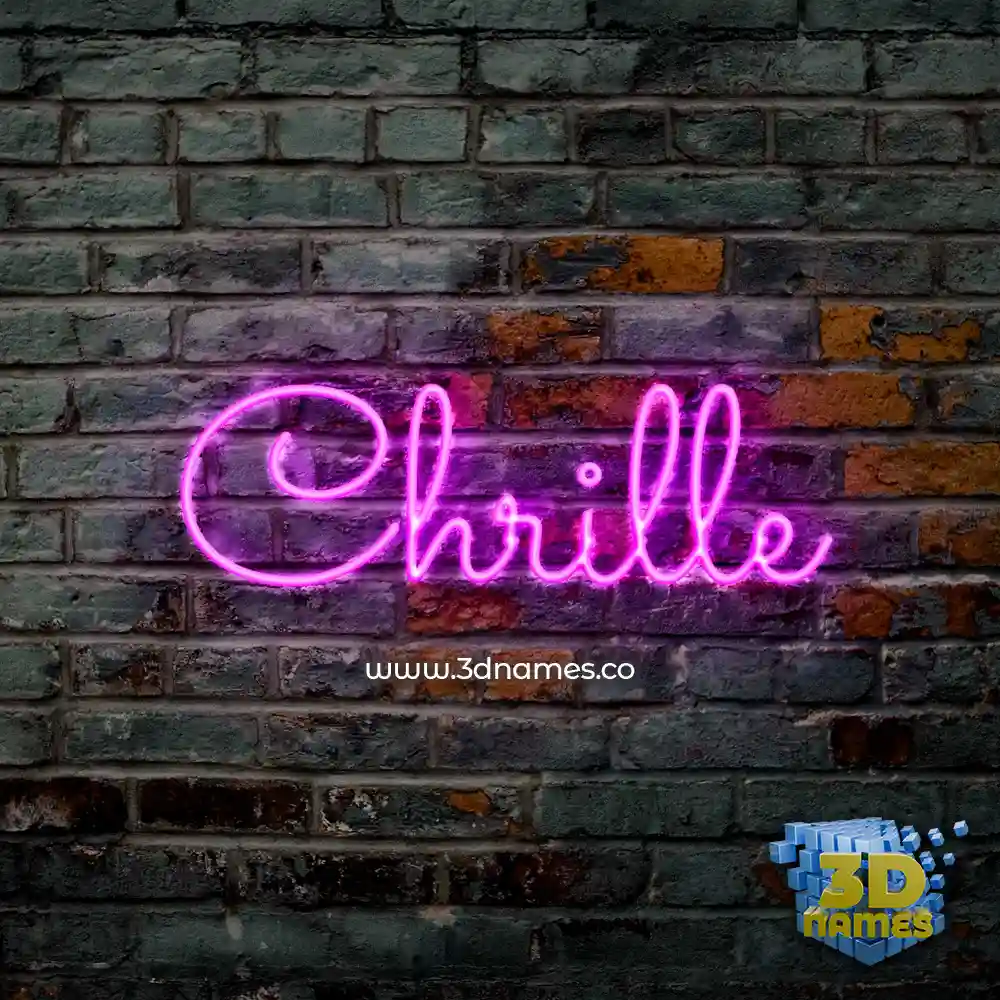 chrille in Pink Neon style - 3D name wallpaper