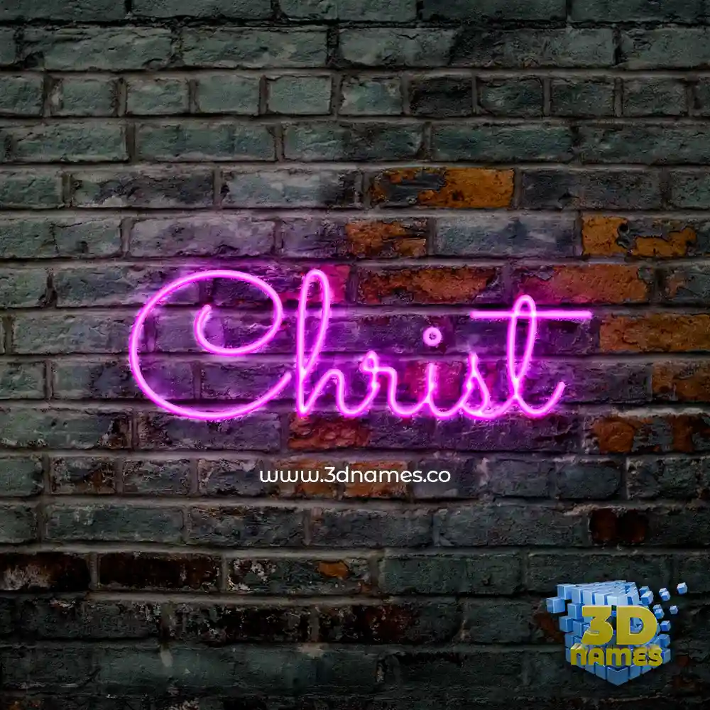 christ in Pink Neon style - 3D name wallpaper