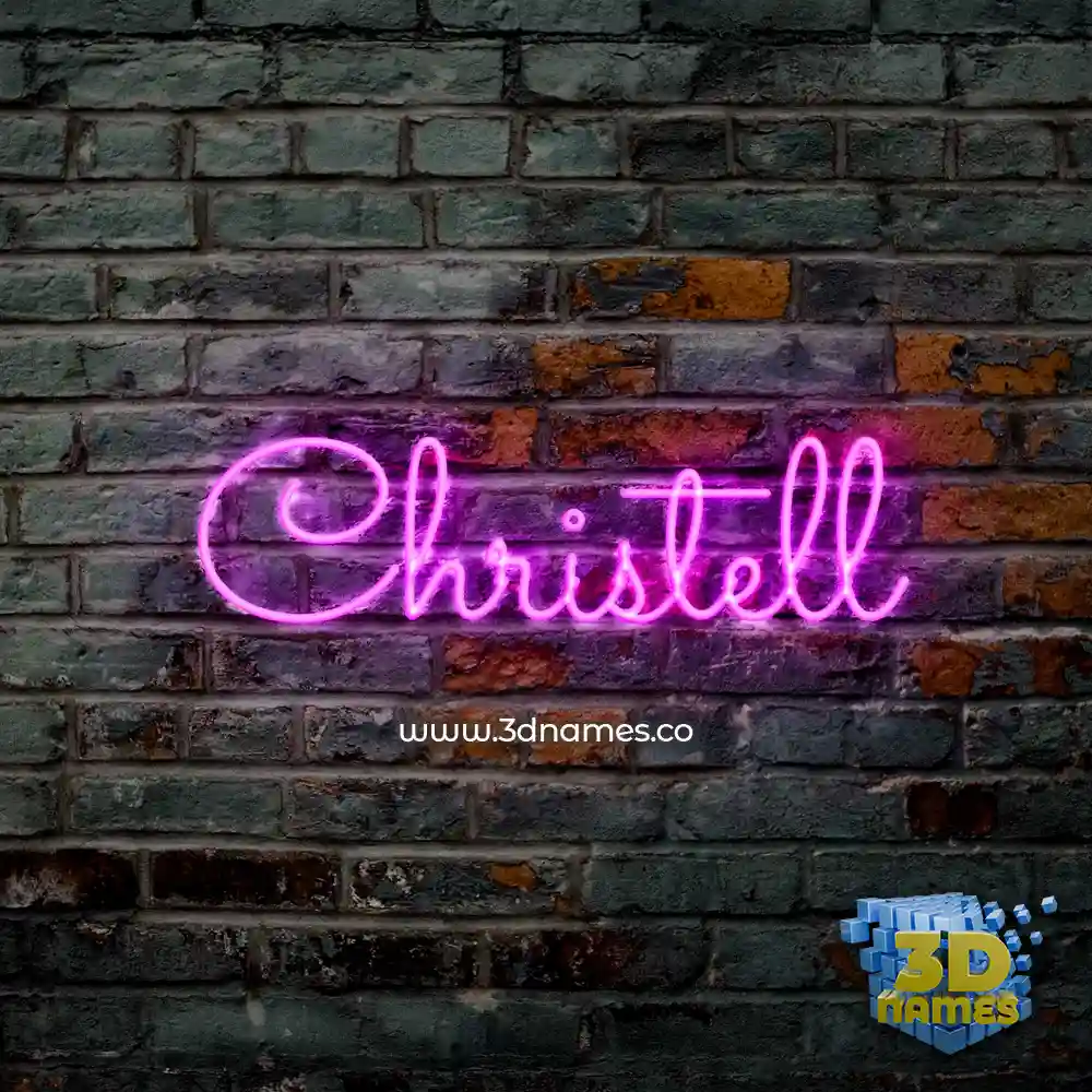 christell in Pink Neon style - 3D name wallpaper