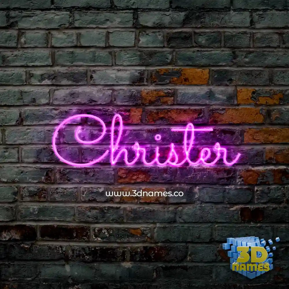 christer in Pink Neon style - 3D name wallpaper