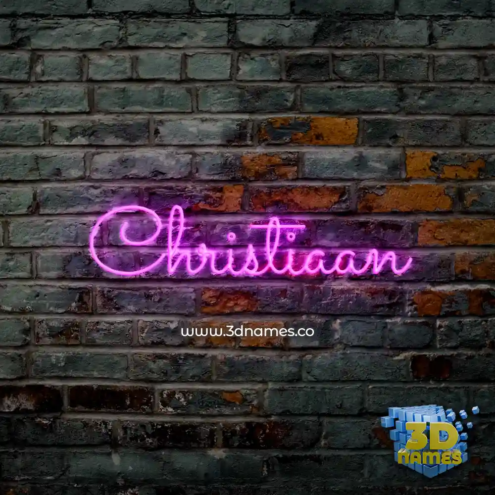 christiaan in Pink Neon style - 3D name wallpaper