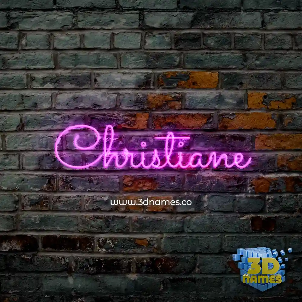 christiane in Pink Neon style - 3D name wallpaper