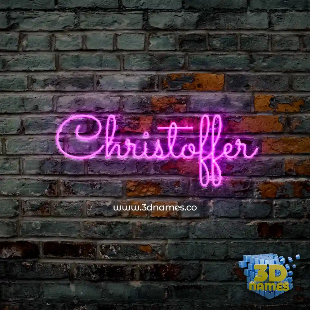 christoffer in Pink Neon style - 3D name wallpaper