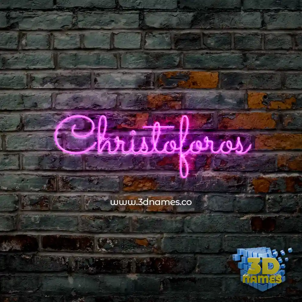 christoforos in Pink Neon style - 3D name wallpaper