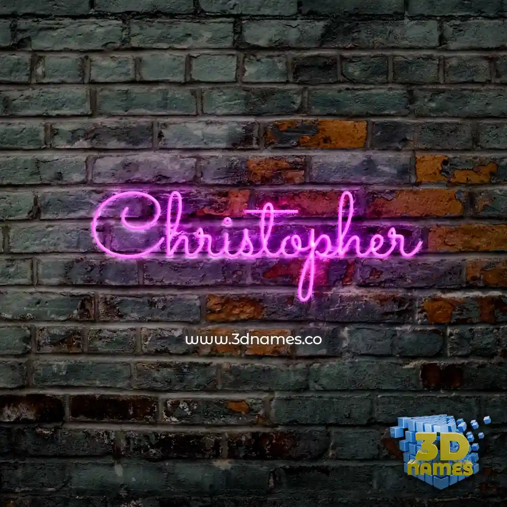 christopher in Pink Neon style - 3D name wallpaper