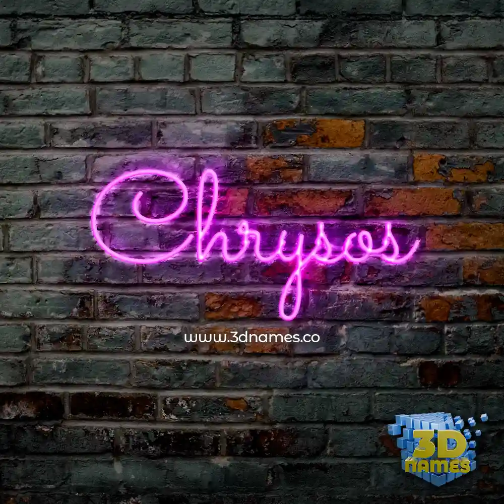 chrysos in Pink Neon style - 3D name wallpaper