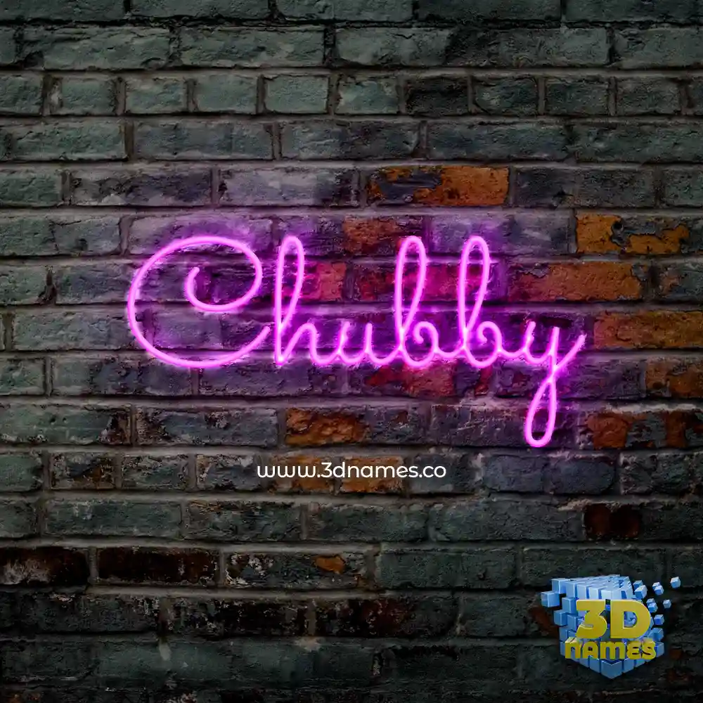 chubby in Pink Neon style - 3D name wallpaper