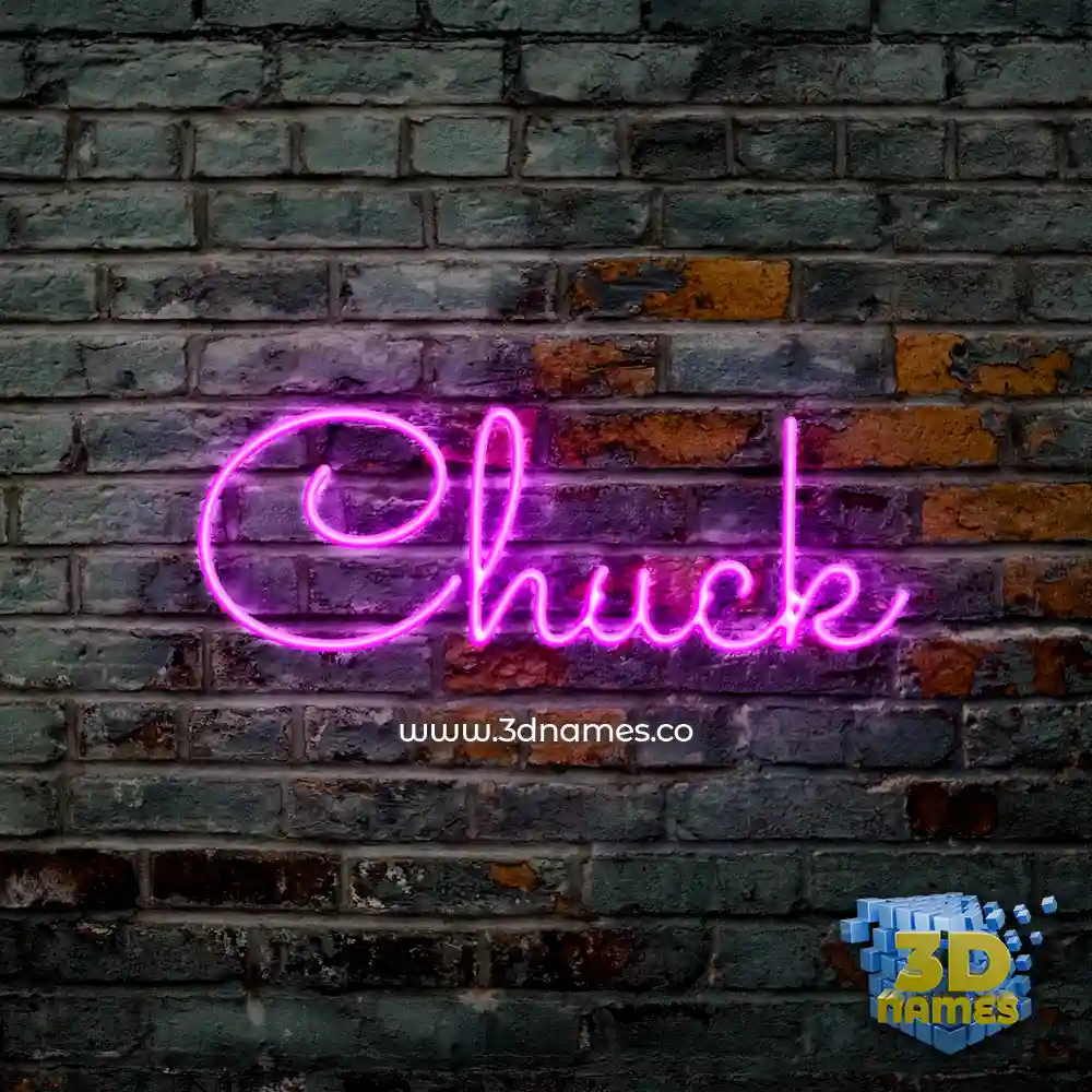 chuck in Pink Neon style - 3D name wallpaper