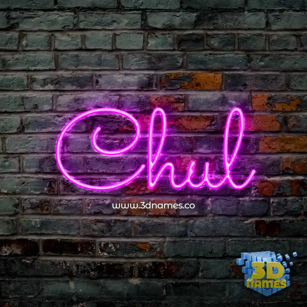 chul in Pink Neon style - 3D name wallpaper