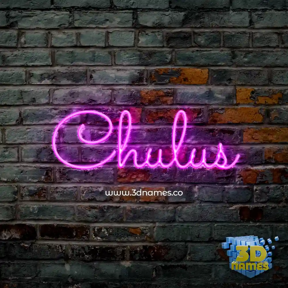 chulus in Pink Neon style - 3D name wallpaper