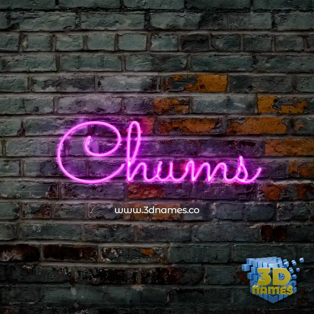 chums in Pink Neon style - 3D name wallpaper