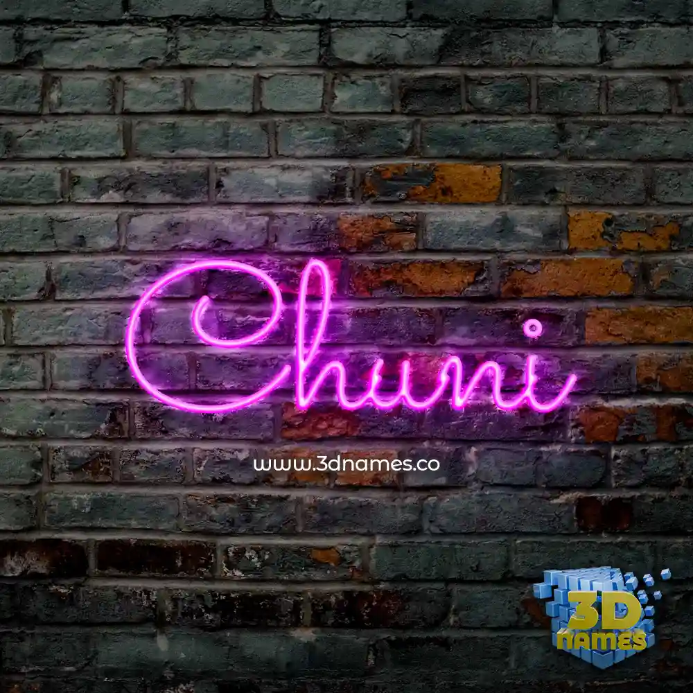 chuni in Pink Neon style - 3D name wallpaper