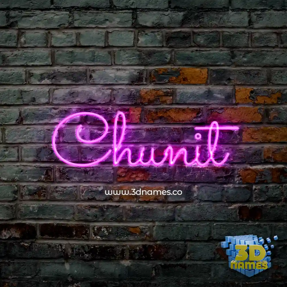chunit in Pink Neon style - 3D name wallpaper