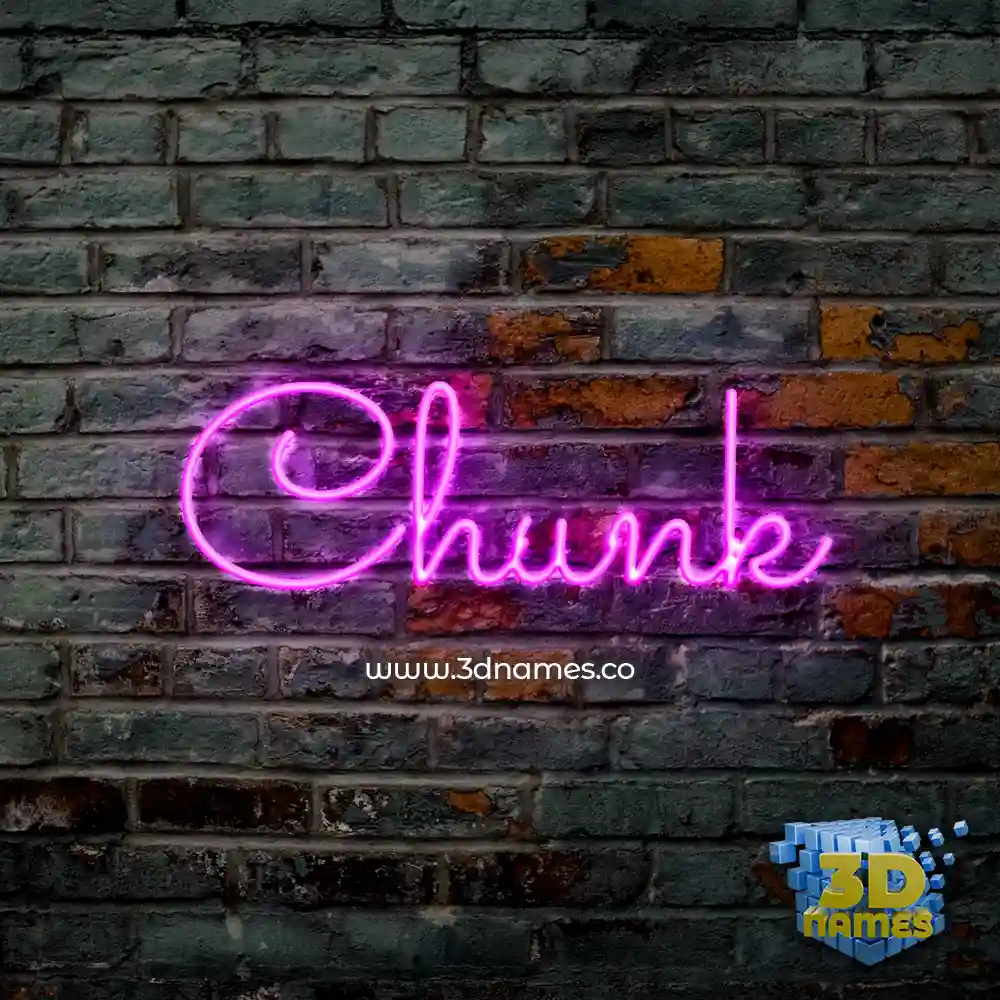 chunk in Pink Neon style - 3D name wallpaper