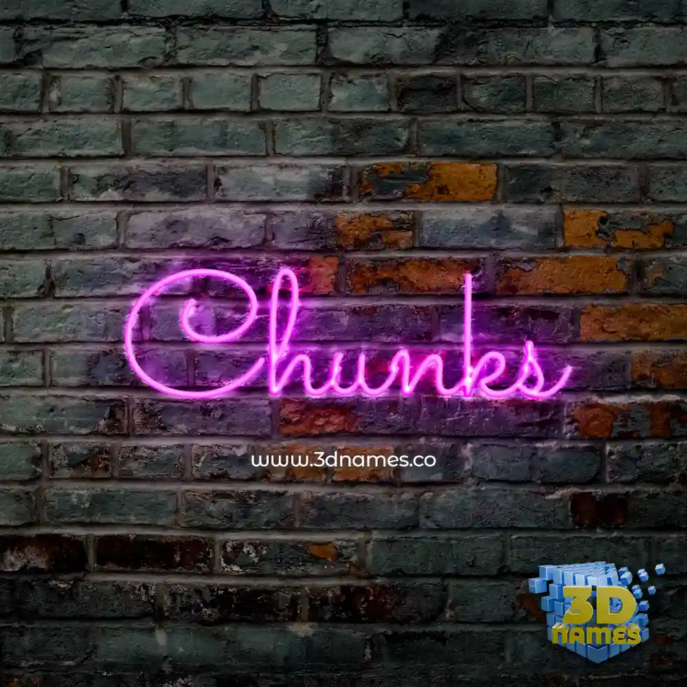 chunks in Pink Neon style - 3D name wallpaper