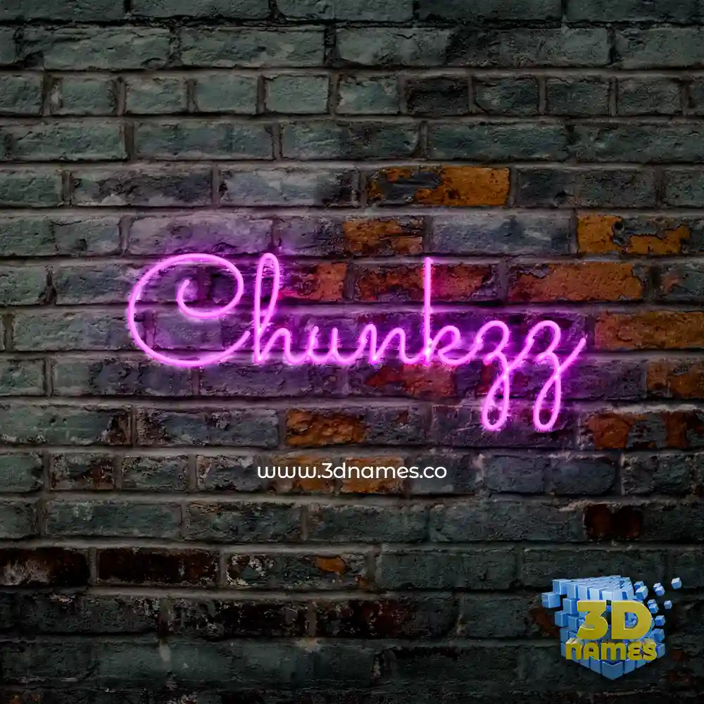 chunkzz in Pink Neon style - 3D name wallpaper