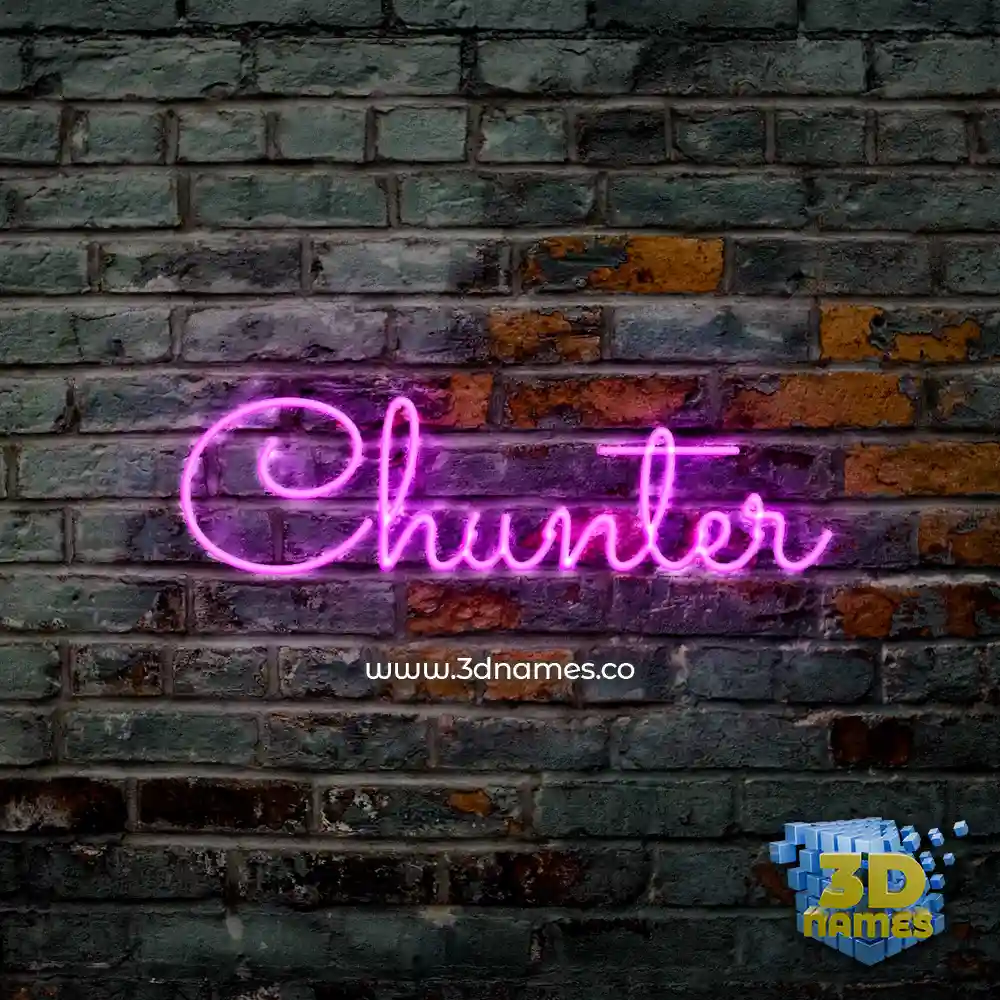 chunter in Pink Neon style - 3D name wallpaper
