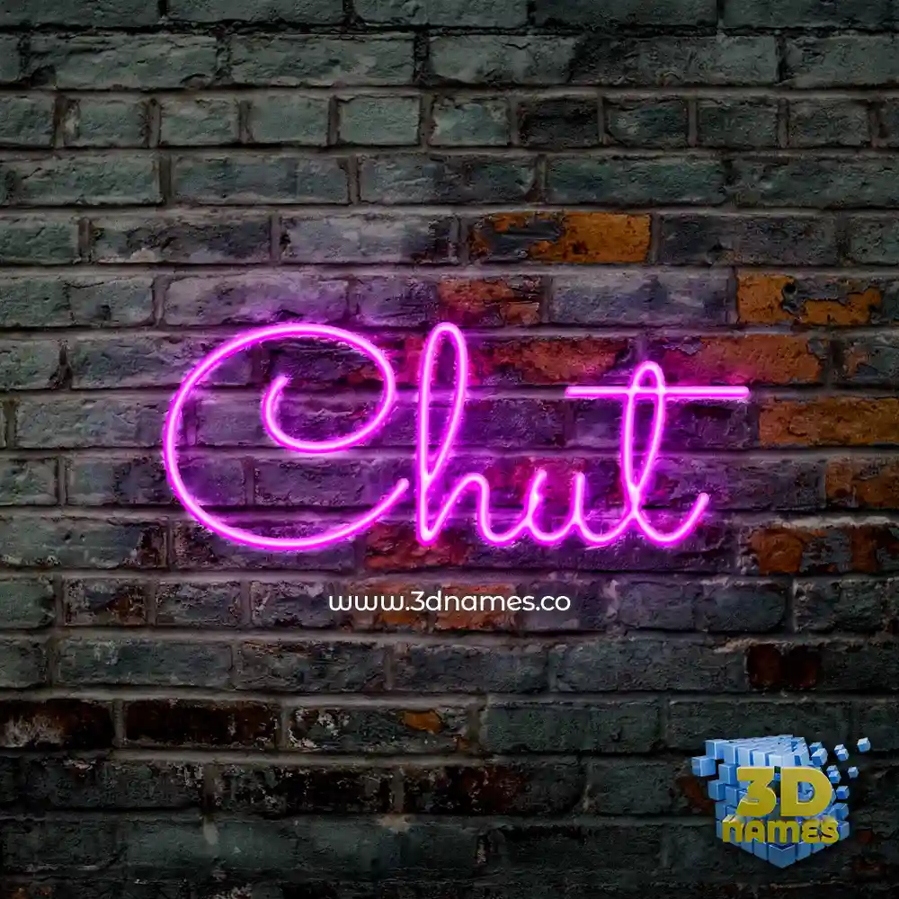 chut in Pink Neon style - 3D name wallpaper