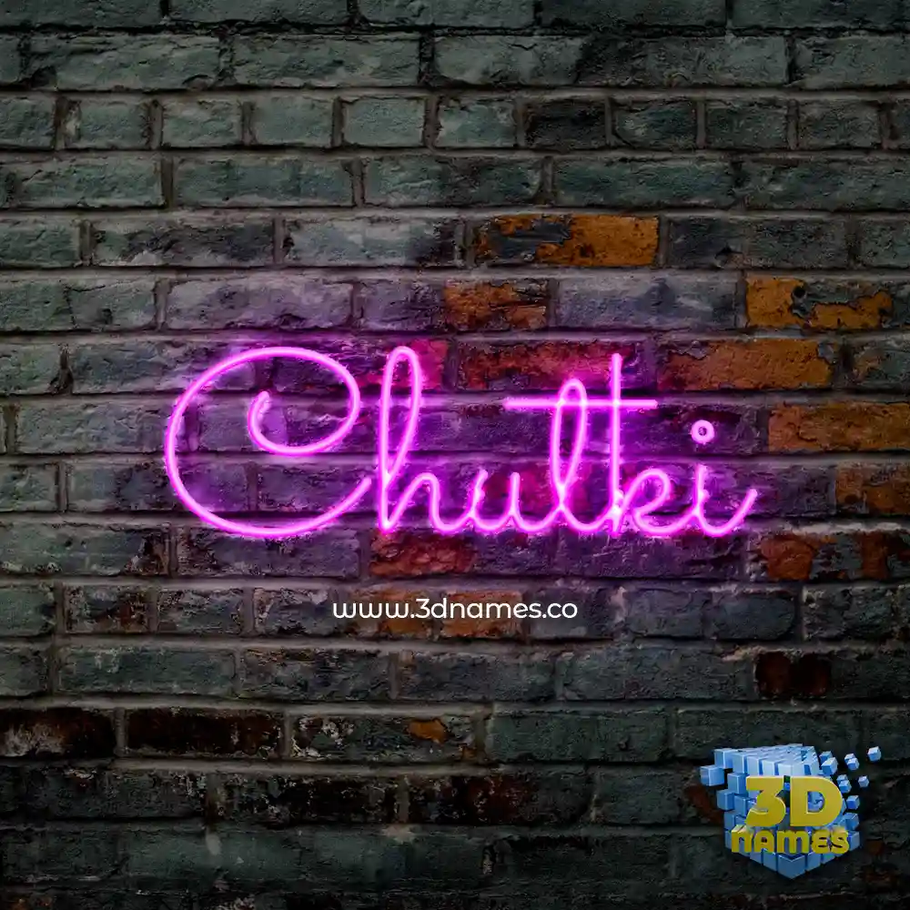 chutki in Pink Neon style - 3D name wallpaper