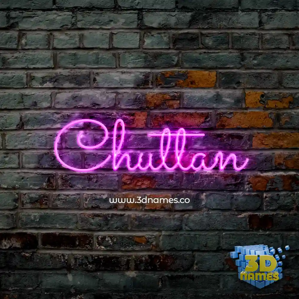 chuttan in Pink Neon style - 3D name wallpaper