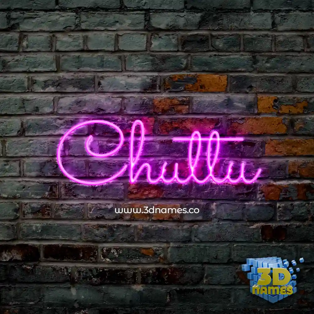 chuttu in Pink Neon style - 3D name wallpaper