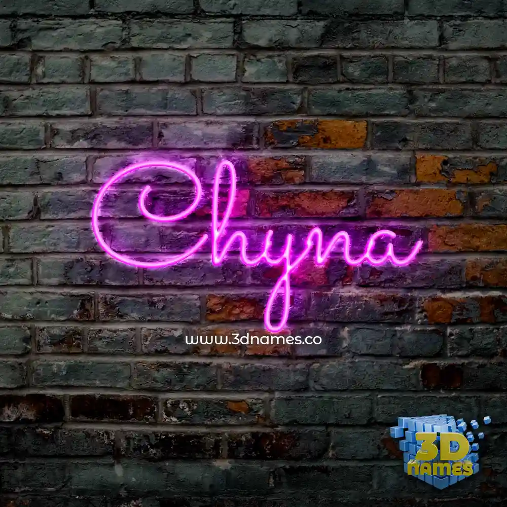 chyna in Pink Neon style - 3D name wallpaper