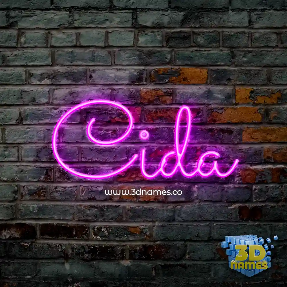 cida in Pink Neon style - 3D name wallpaper