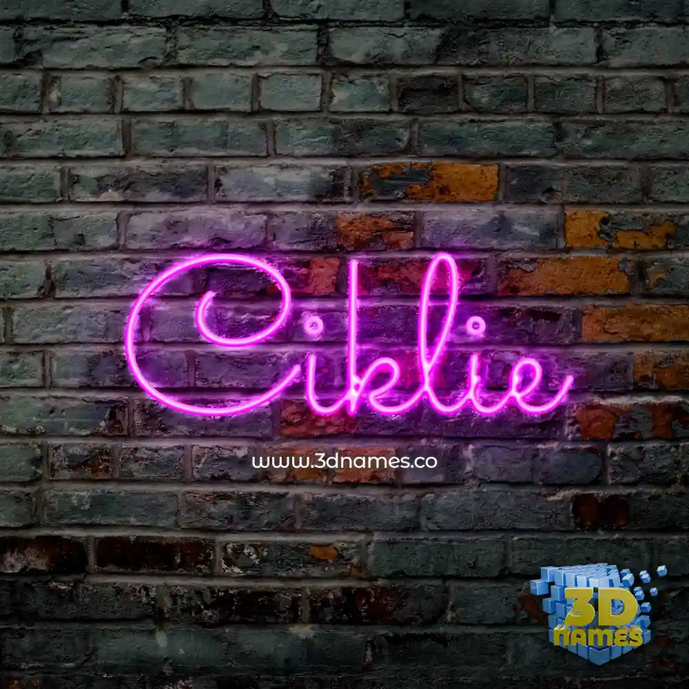 ciklie in Pink Neon style - 3D name wallpaper