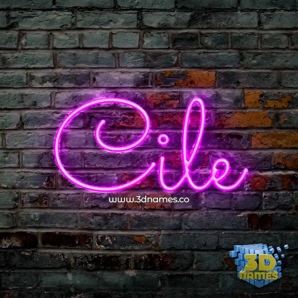 cile in Pink Neon style - 3D name wallpaper