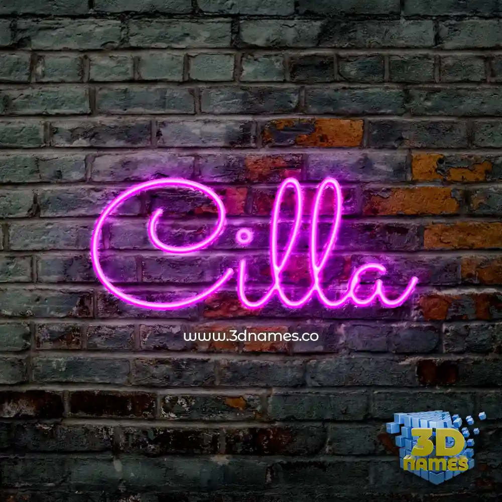 cilla in Pink Neon style - 3D name wallpaper