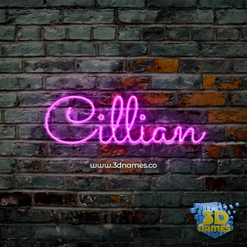cillian in Pink Neon style - 3D name wallpaper