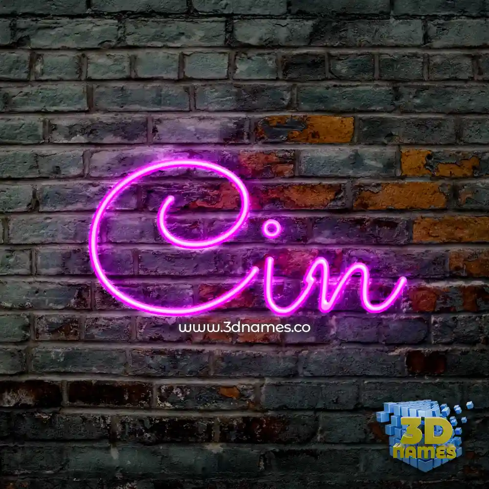 cin in Pink Neon style - 3D name wallpaper