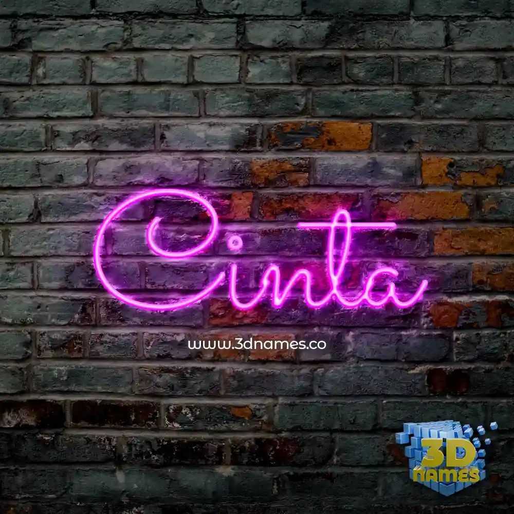 cinta in Pink Neon style - 3D name wallpaper