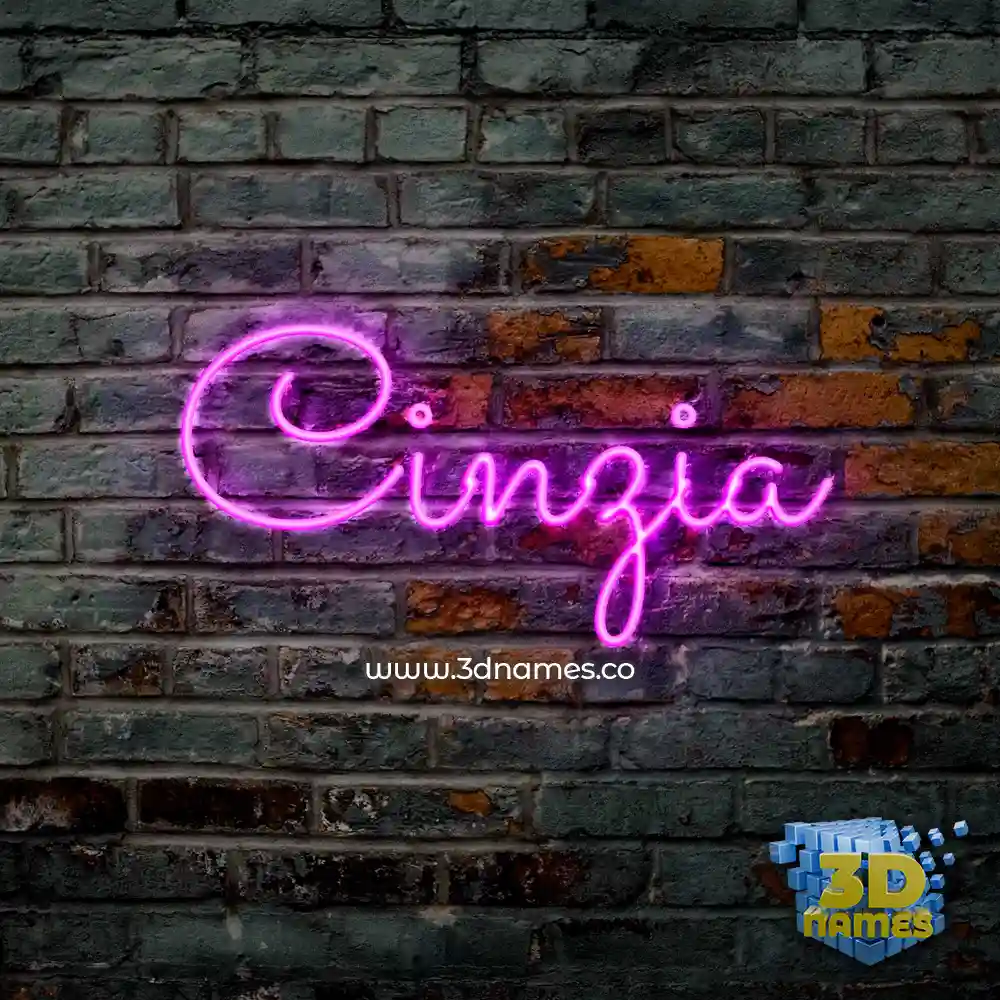 cinzia in Pink Neon style - 3D name wallpaper
