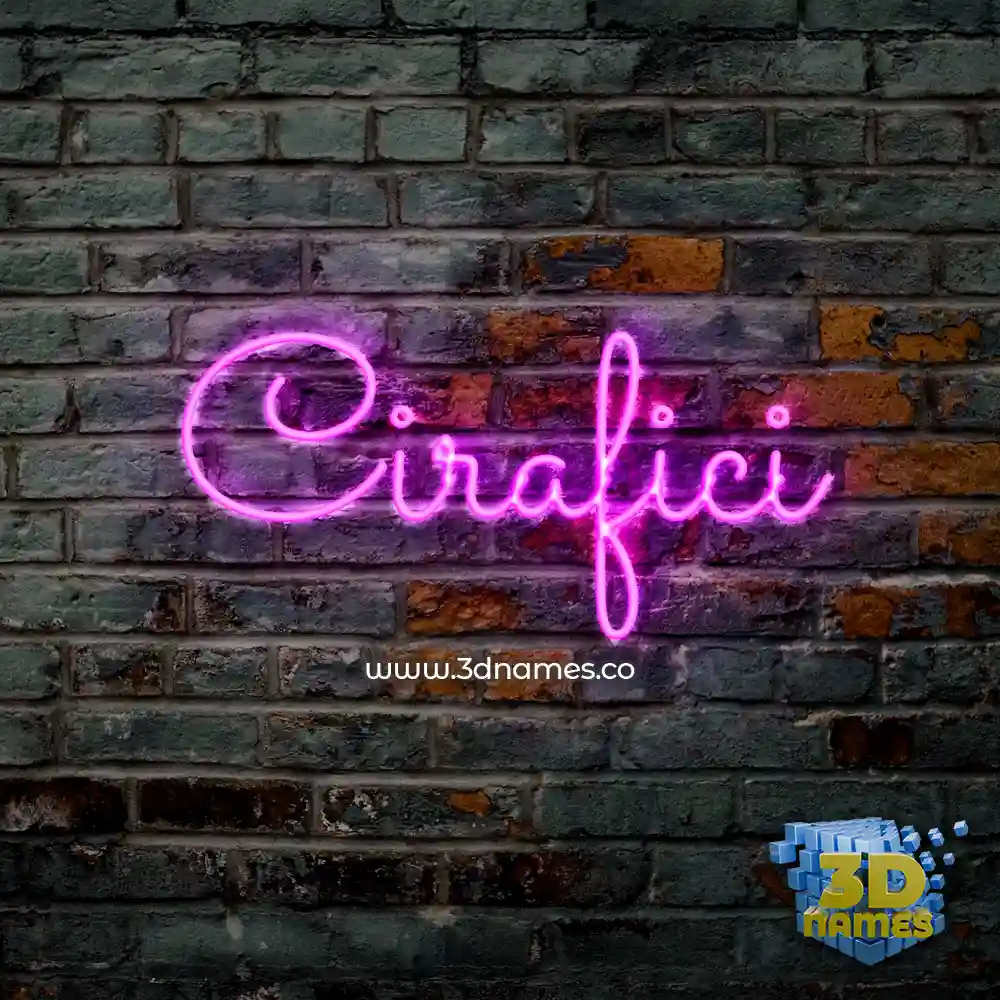 cirafici in Pink Neon style - 3D name wallpaper