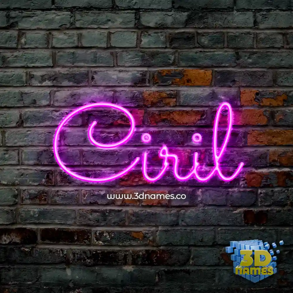 ciril in Pink Neon style - 3D name wallpaper