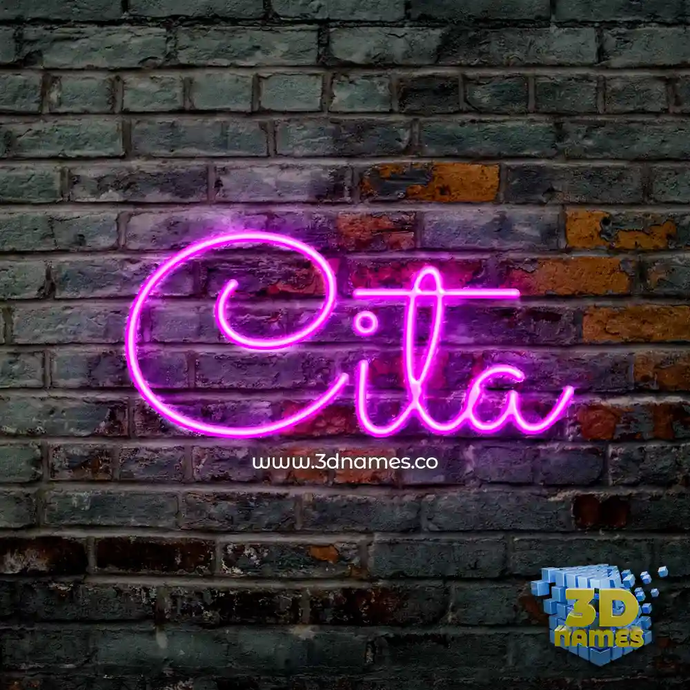 cita in Pink Neon style - 3D name wallpaper