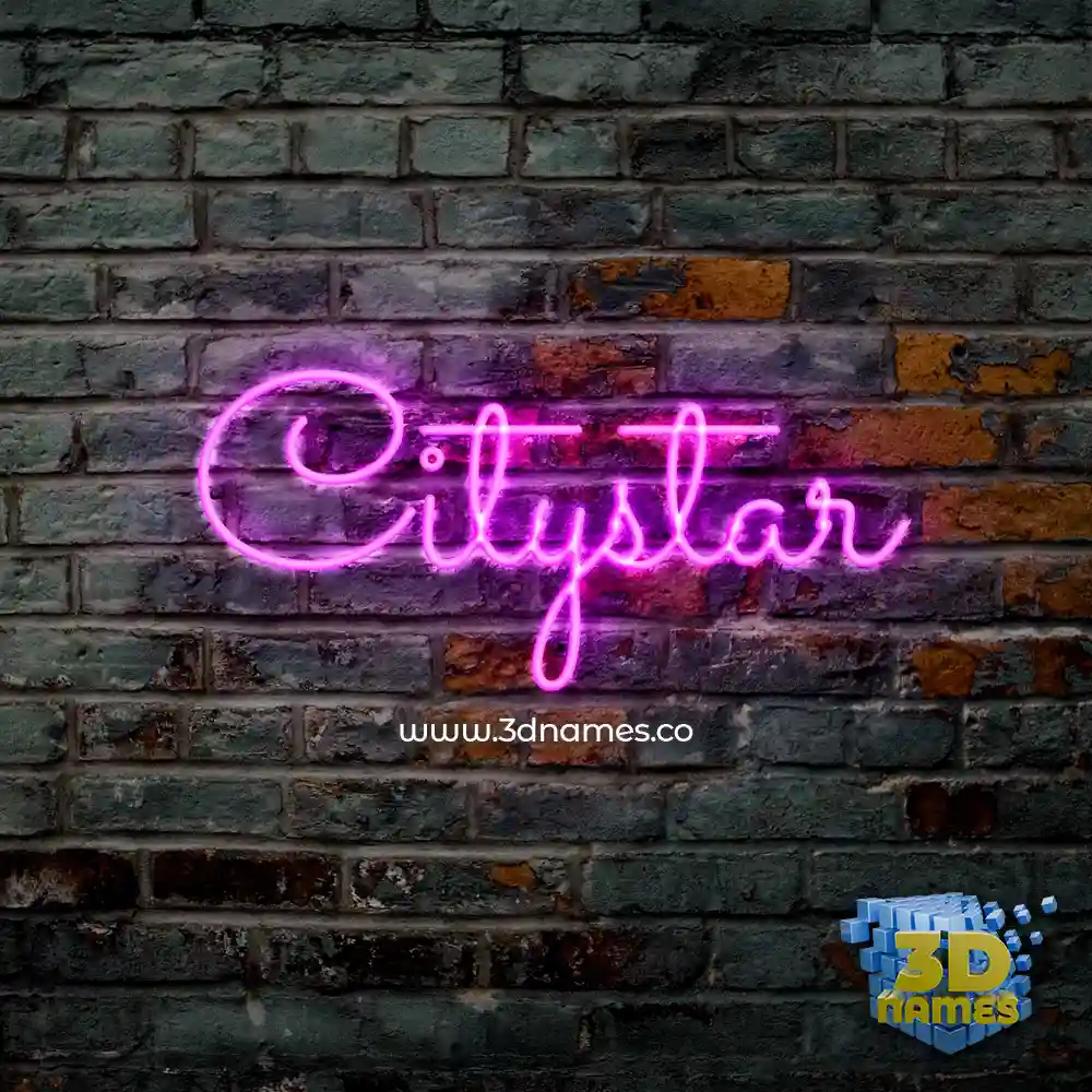 citystar in Pink Neon style - 3D name wallpaper