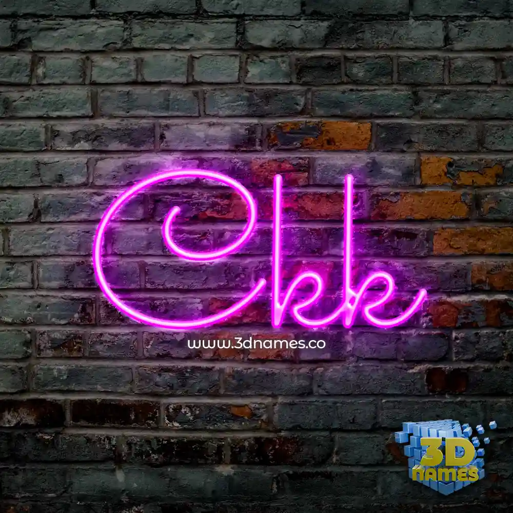 ckk in Pink Neon style - 3D name wallpaper
