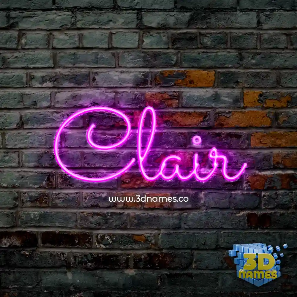 clair in Pink Neon style - 3D name wallpaper