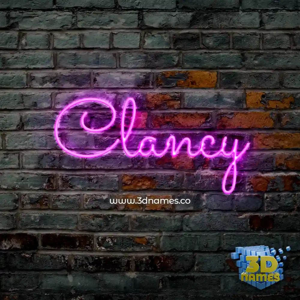clancy in Pink Neon style - 3D name wallpaper